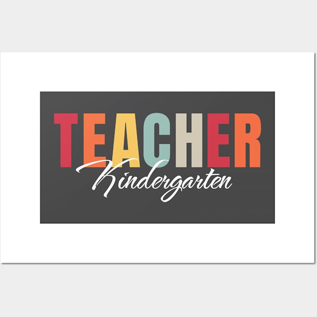 Kindergarten teacher tee Wall Art by Team Spirit